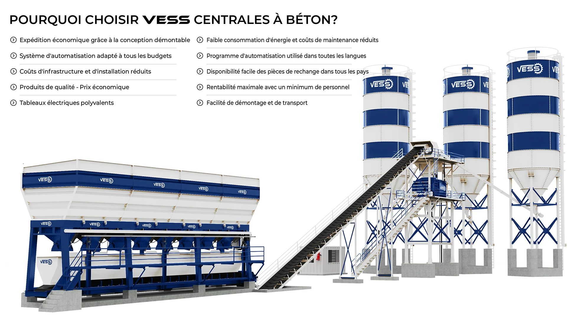CENTRAL A BETON VESS 120 m³ / HEURE