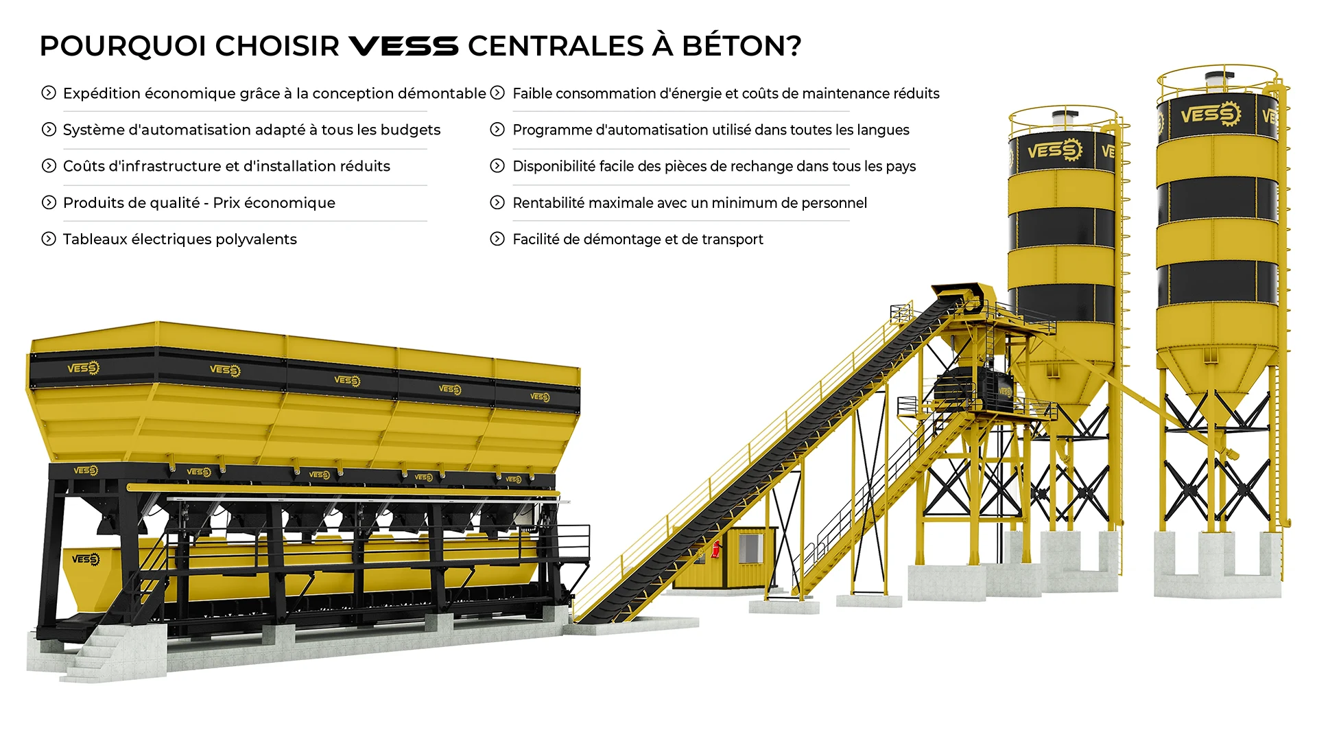 CENTRAL A BETON VESS 100 m³ / HEURE